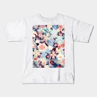 Floral Pattern Polygon style: Geometric Floral Fusion Kids T-Shirt